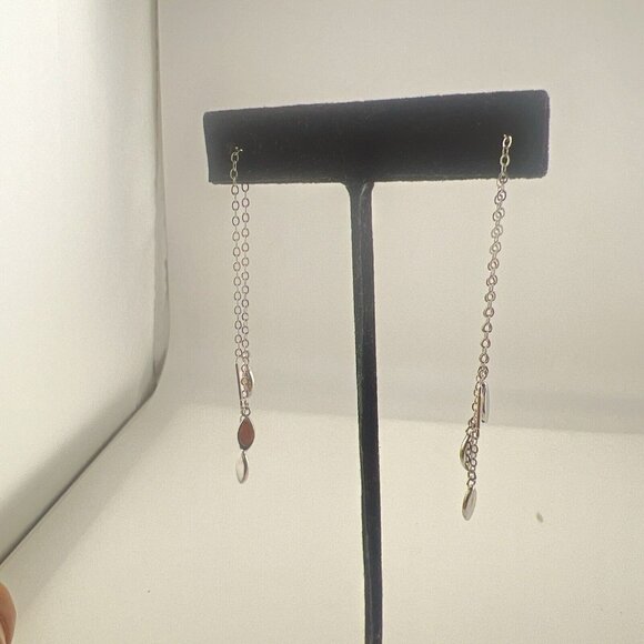 HSN Technibond Earrings Sterling Silver 925 Ear Threads Dangles Boho, Boxed - Picture 8 of 15